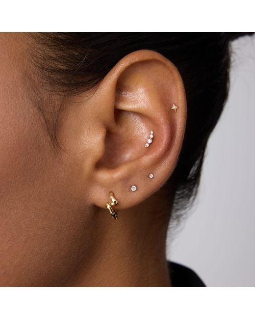 Vanhi White 14K Solid Lab-Grown Diamond Prong Set Flat Back Stud