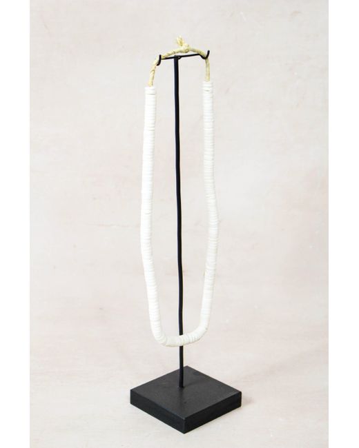 Botanical Boys White Handcrafted Ostrich Eggshell Heishi Necklace