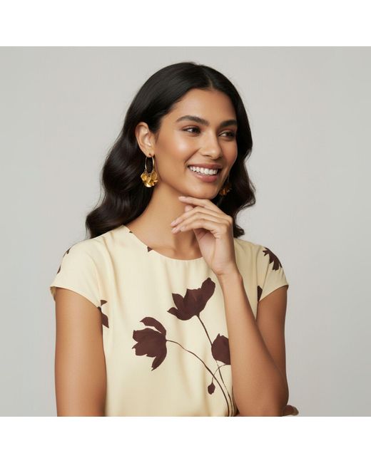 Jaredjamin Metallic Large Petali Click-Top Hoop Earrings