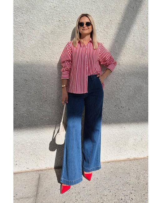 Adrift Clothing Blue Adrift Denim Wide Leg Jeans