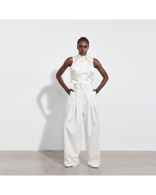Vestiaire d'un Oiseau Libre White Merino Wool Trousers