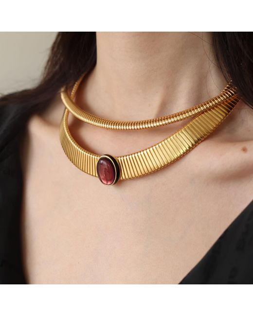 Retro Chic Metallic Minimalist Choker