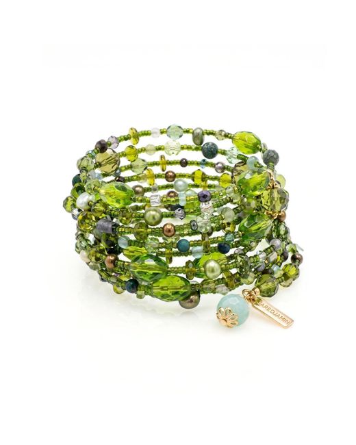 Jaredjamin Green Ivy Gemstone Spiral Wrap Bracelet