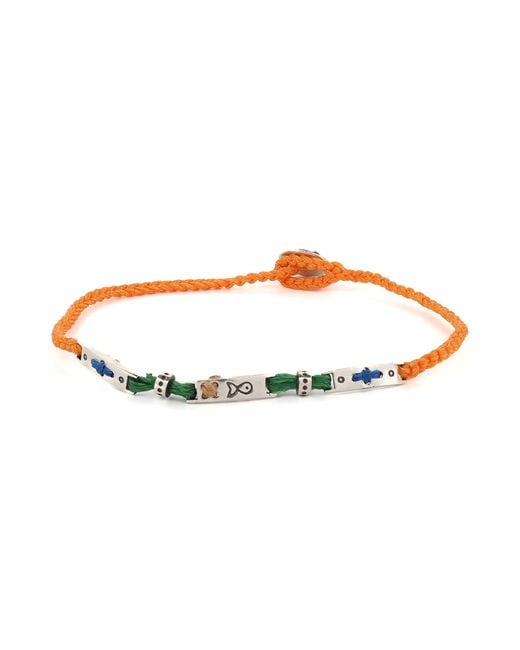 Ebru Jewelry Brown Sterling Spiritual Symbols Woven Hope Braided Bracelet for men