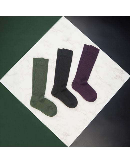 Peper Harow - Made in England Black Wool Boot Socks for men