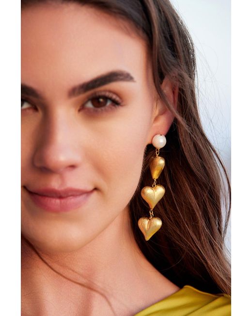 Adriana Pappas Designs Metallic Heart Of Earrings