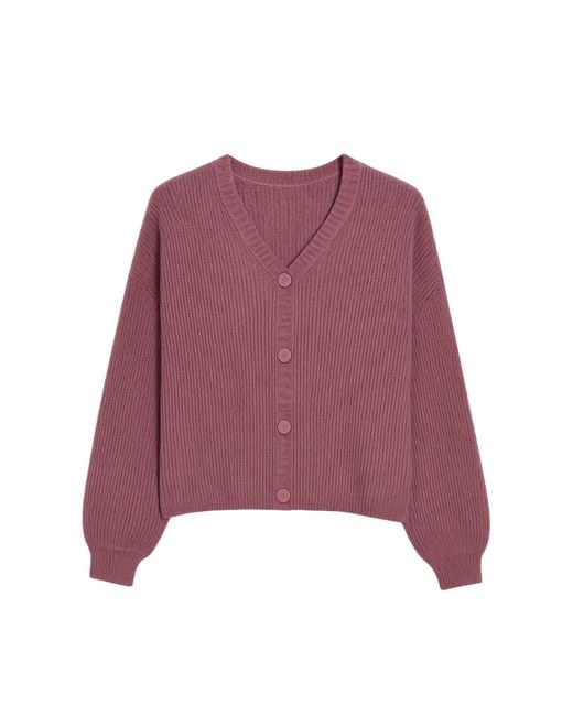 Yumi' Purple Marl Knit Cardigan