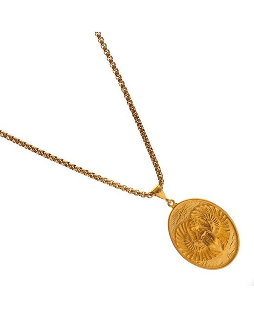Ebru Jewelry Metallic Eternal Scarab Guardian Medallion Necklace