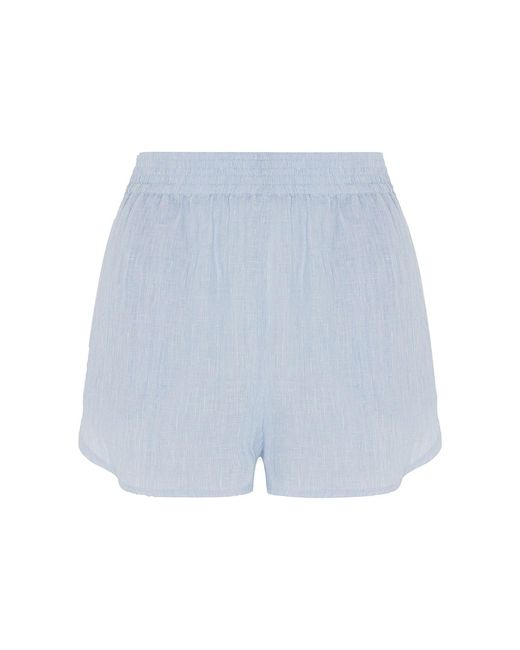 The Summer Edit Blue Darcy Linen Short