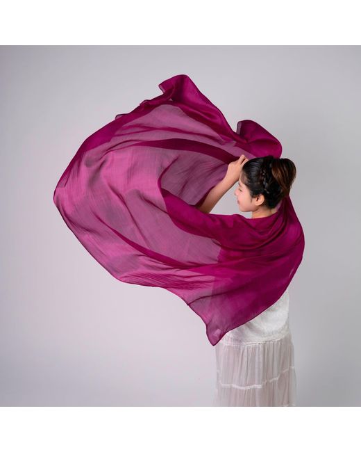 Silk and Bears Pink Handwoven Mulberry Silk Scarf – Deep Fuchsia – Lightweight & Sheer