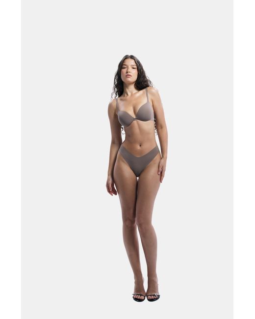 GOD SAVES QUEENS Multicolor Neutrals Second Skin Ultimate Push-Up Bra Mushroom