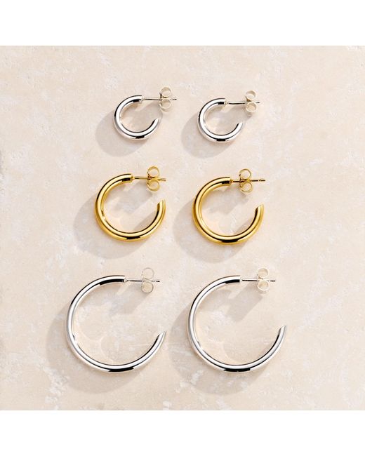 Posh Totty Designs Metallic Sterling Flow Open Hoop Earrings