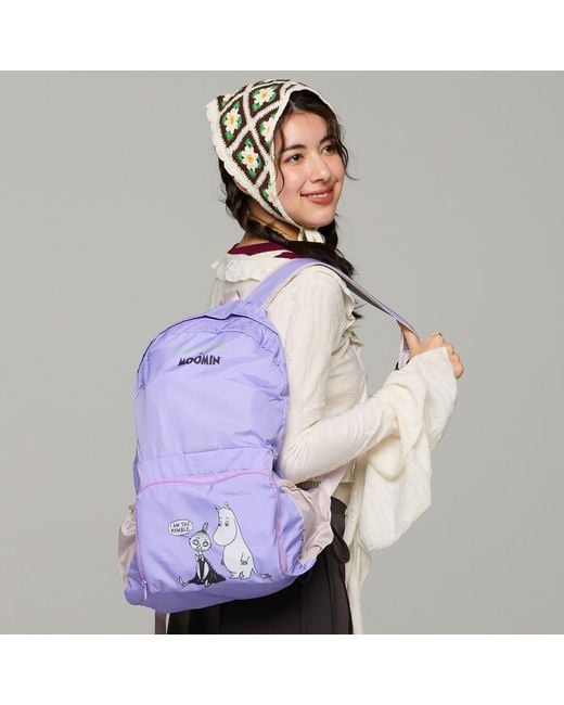 Kapture Purple Moomin And Mymble Foldable Backpack