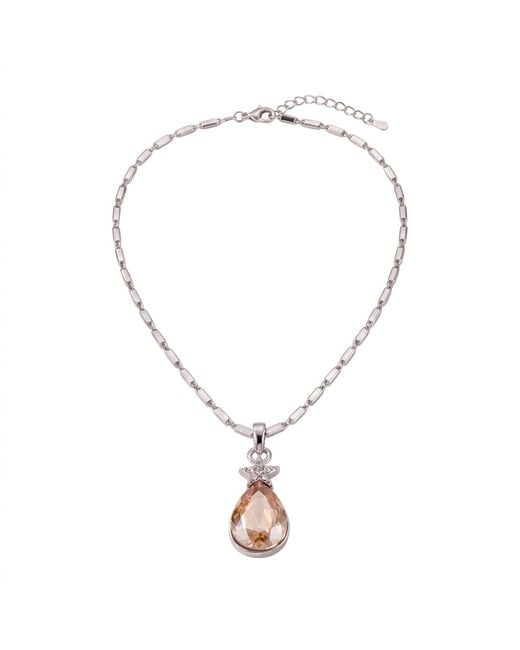 Modenaire Metallic Topaz Teardrop Star Pendant Necklace