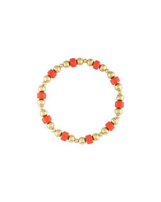 Olivia Le Red Flora Coral Heishi Bracelet