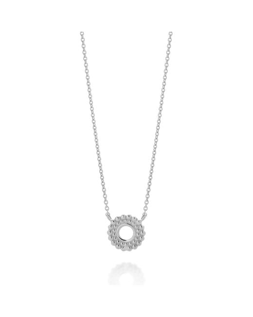 Nellou Jewellery Metallic Beaded Halo Necklace Sterling