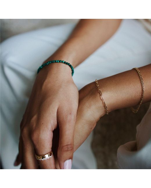 Herself Collections Green 14K Solid Malachite Bracelet