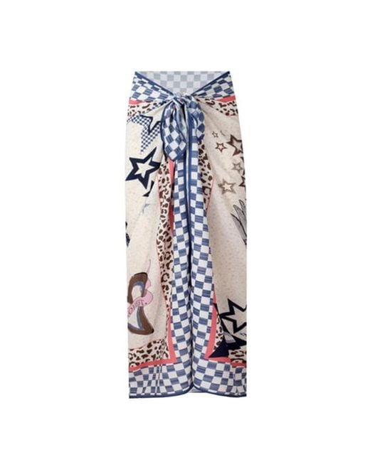 LOVEIST STORE Multicolor Chiave Eye Printed Sarong Cover Up Pareo