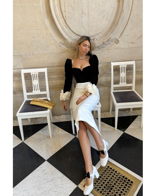 POST MERIDIEM Natural Satin Maxi Skirt