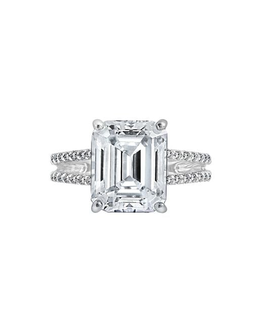 Diamonbliss Metallic Emerald Cut Split-Shank Ring