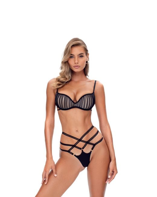 GOD SAVES QUEENS Black Giselle Thong