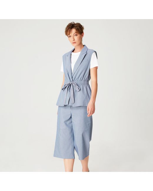 Smart and Joy Blue Waistcoat With Drawstring