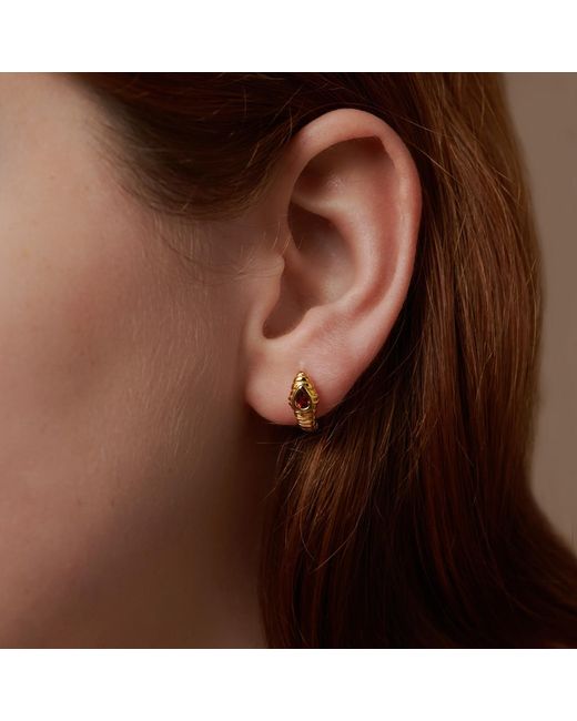 Janus Edinburgh Metallic Cobra Vermeil Garnet Earrings