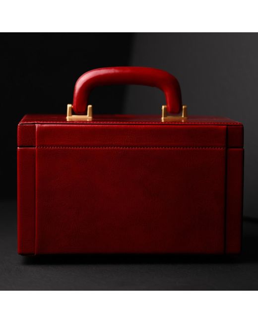 Time Resistance Red Large Leather Jewelry Box For