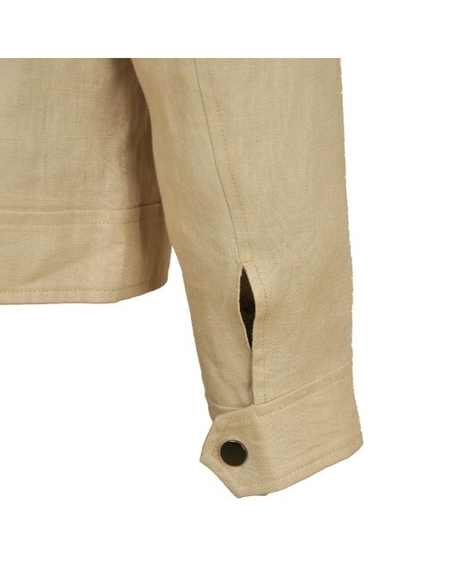 DAVID WEJ Natural Neutrals Hugo Linen Trucker Jacket for men