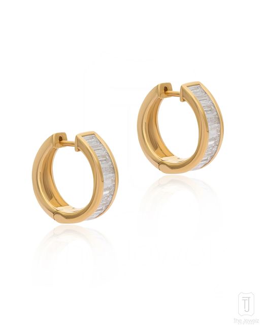 The Jewelz White Neutrals 'City Gleam' 925 Huggies Earrings