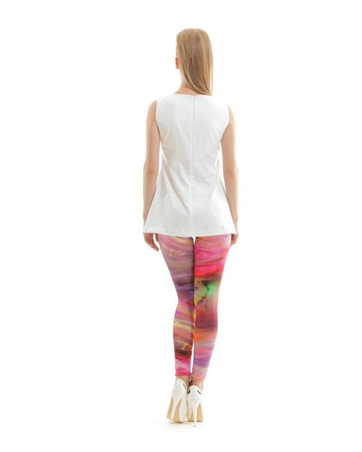Conquista Pink Silky Stretch Print Pants
