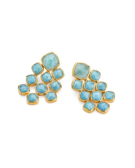Lulu B London Blue Aquamarine Chandelier Gemstone Earrings