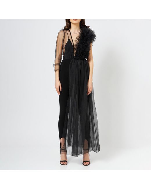 LIA ARAM Black Transparency Deconstructed Bodysuit