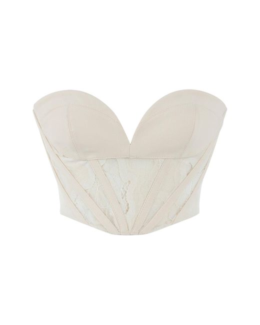 Nocturne White Sweetheart Neck Crop Top