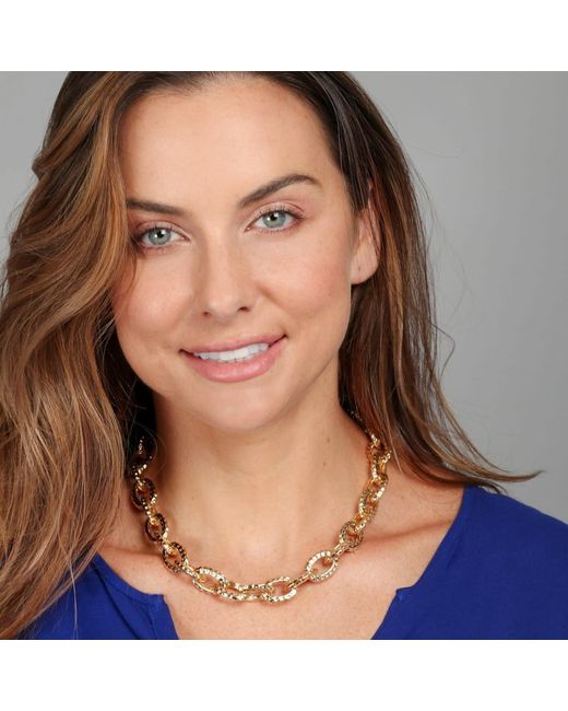 Saachi Metallic Hammered Chain Necklace