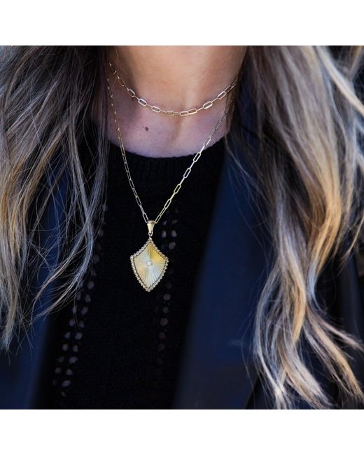 Anjalé Fine Jewelry Metallic Radiant Shield Necklace