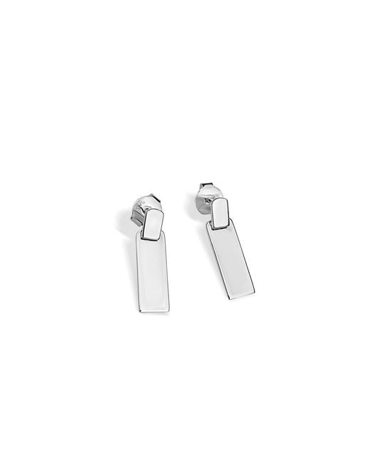 FV Jewellery White Bijoux Double Rectangle Earrings
