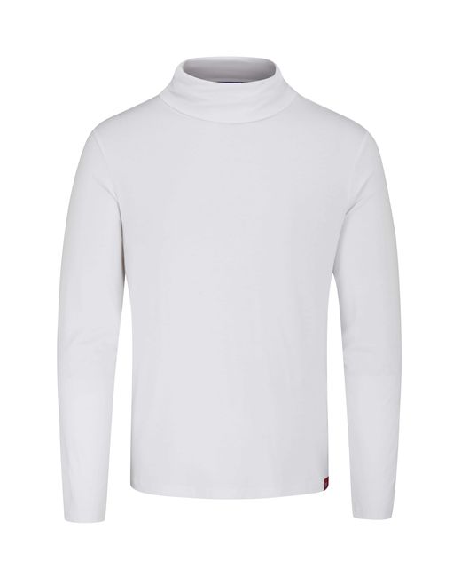 Arthur Beale White Bamboo Roll-Neck Base Camp Layer for men