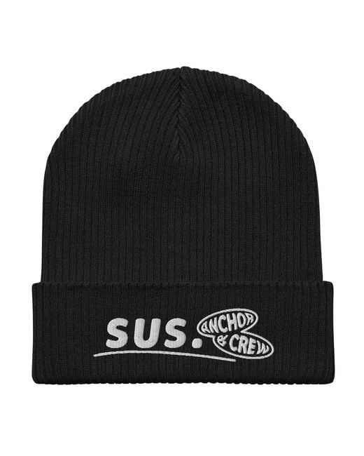 Anchor and Crew Black Sus Gen. Organic Cotton Embroidered Beanie