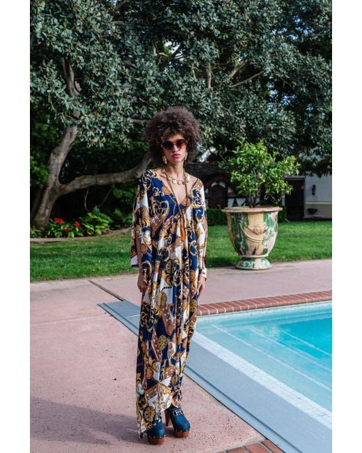 Jennafer Grace Metallic Voglia Nautica Caftan Kaftan Dress