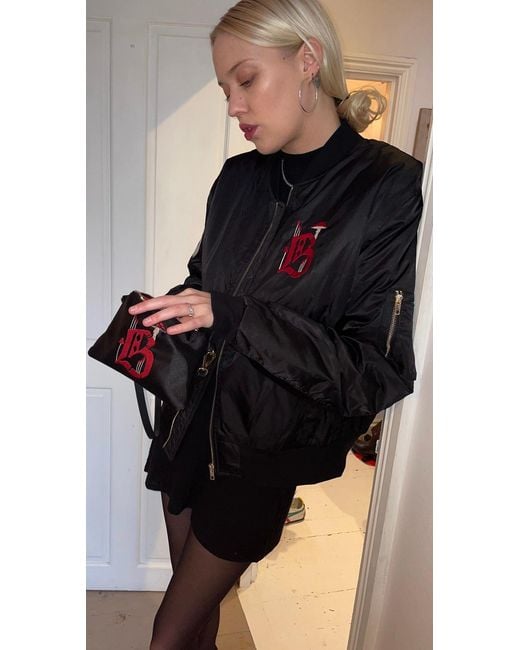 Bell Hutley Blue Embroidered Mushroom Bomber Jacket