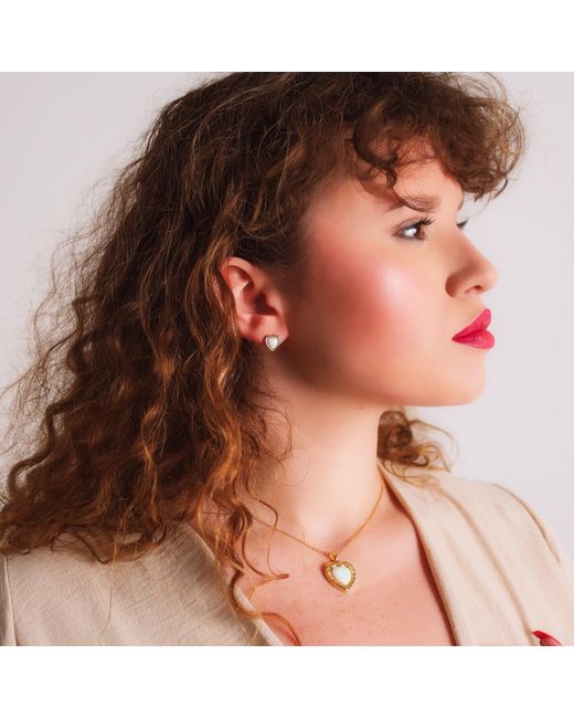 Luna Charles Metallic Opal Heart Necklace Gift Set