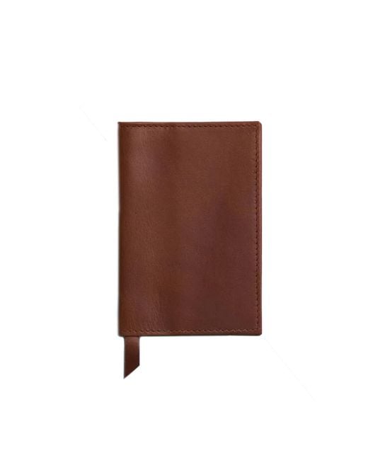 VIDA VIDA Brown Classic Tan Leather Passport Cover for men