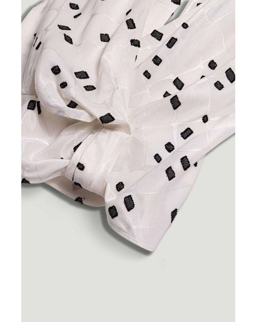 Nocturne White Printed Halter Blouse