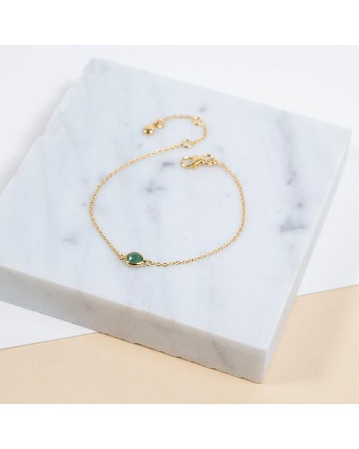 Auree Jewellery Metallic Hampton Emerald & Gold Vermeil Bracelet