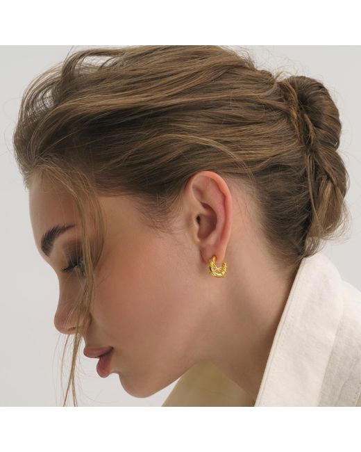 Elk & Bloom Metallic Chunky Rope Huggie Hoop Earrings