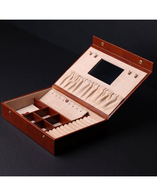 Time Resistance Brown Leather Jewelry Box Accessory Box