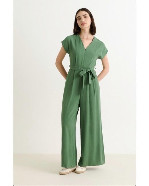 Louche Green Phoenix Linen Mix Jumpsuit