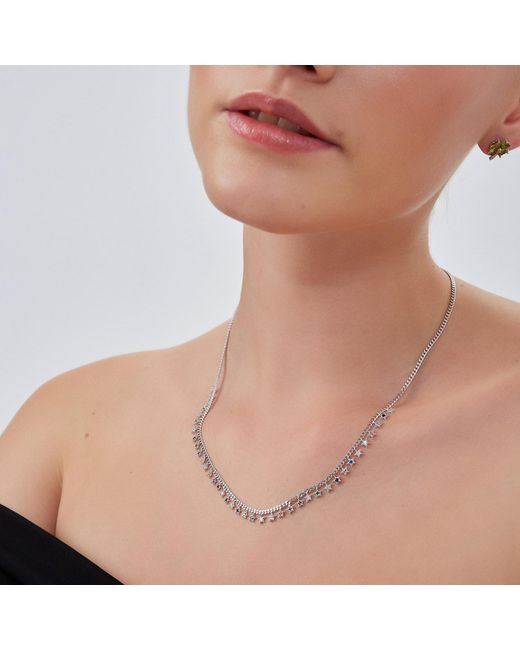 Spero London Metallic Multiple Star Sterling Station Necklace
