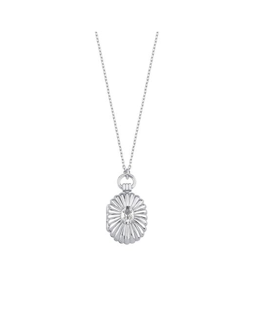 LINYA JEWELLERY Metallic Mini Stone Covered Medallion Locket Necklace